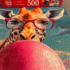 Cherry Pazzi 500 piece Giraffe Puzzle with Pink Bubble